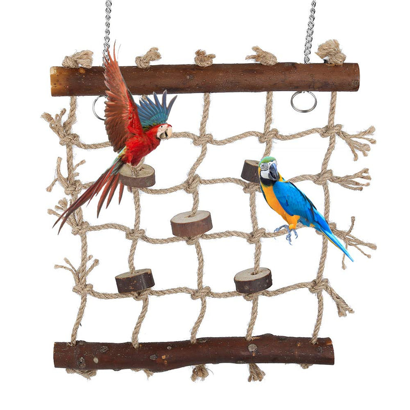 Bird Climbing Net Hemp Rope Bird Climbing Ladder Hanging Cage Chew Toy Play Gym Hanging Swing Net for Parrots, Budgies, Parakeets, Cockatiels, Conures, Macaws, Lovebirds, Finches - PawsPlanet Australia