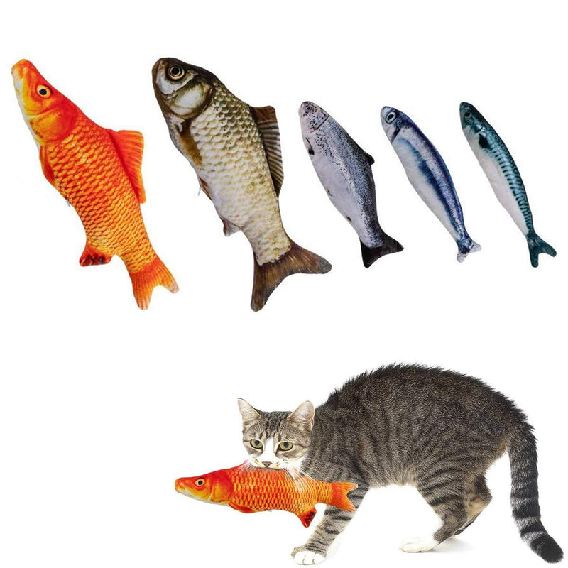 [Australia] - MOLLY FRASER 5 Pcs Toys Assortment with 5 Catnip Fish Cat Toys, Toy Bite Resistant Catnip Toys, for Cat, Puppy, Kitty, Kitten, Ferret, Rabbit 