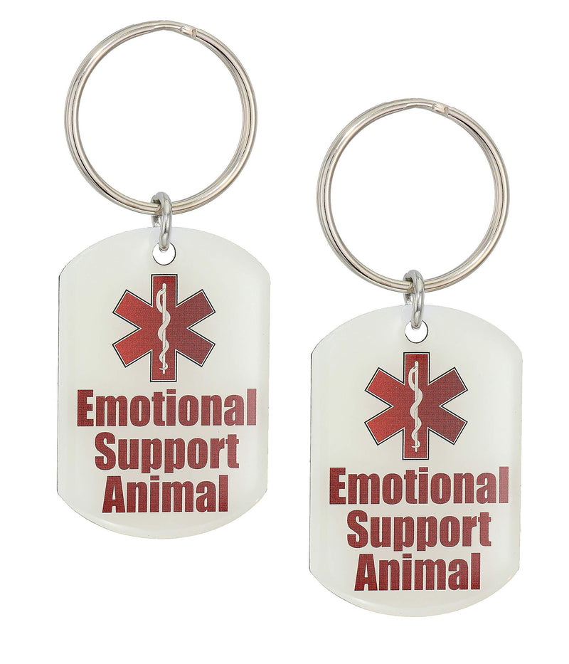 [Australia] - Abbax Stainless Steel Emotional Support Animal Tag (Two Tags Included with Small and Large Rings) 