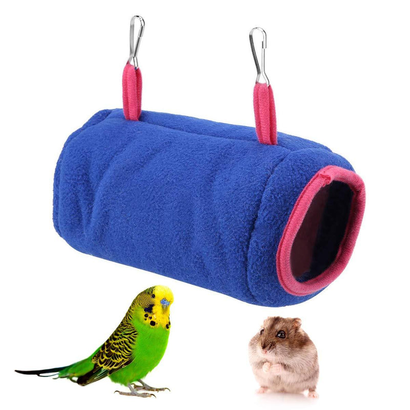 [Australia] - Bird Hammock Winter Warm Tunnel Nest Bed for Small Parrots Lovebird Budgie Hamster Gerbil Rat Blue 