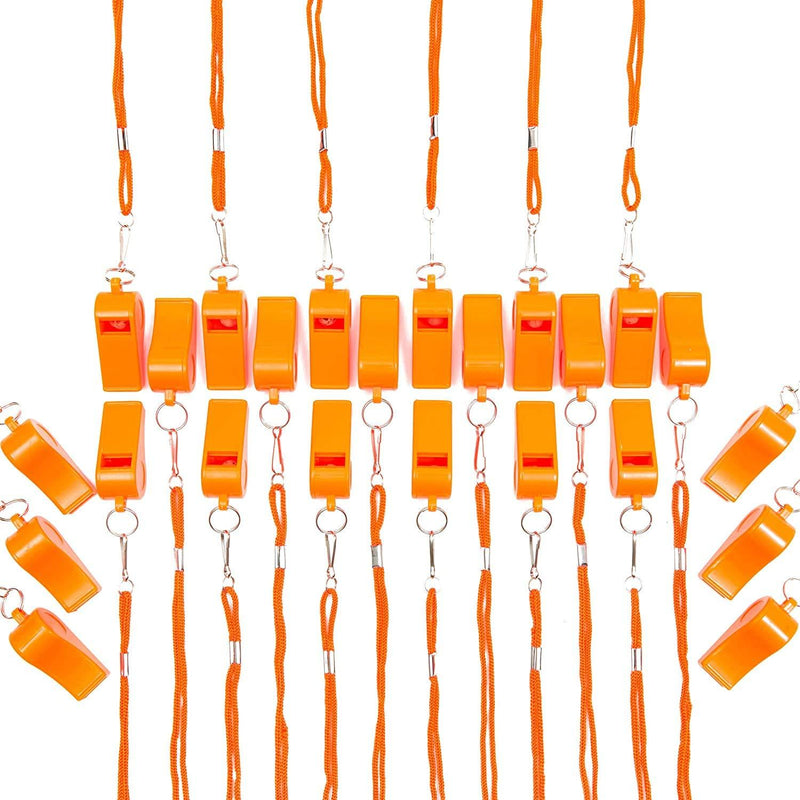 [Australia] - Juvale Sports Whistle with Lanyard for Coaching (1.7 x 0.7 in, Orange, 24 Pack) 