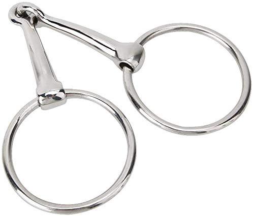 Pssopp Snaffle Bit Stainless Steel Horse Ring Hollow Jointed Mouth Horse Loose Oval Mouth Equestrian Supplies - PawsPlanet Australia