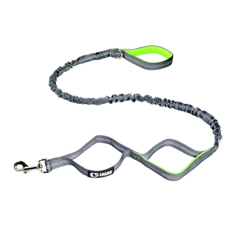 [Australia] - TSPRO Tactical Dog Leash Bungee Nylon Leash for Dogs Military Trainning Dog Leash Elastic Leads Rope with Rotating Clasp and 3 Control Handles Grey 