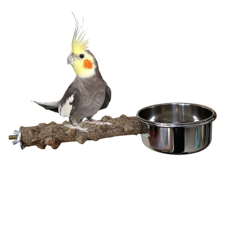 [Australia] - Vehomy Bird Perch Nature Wood Stand for Small Medium Parrots Bird Prech Bowl 