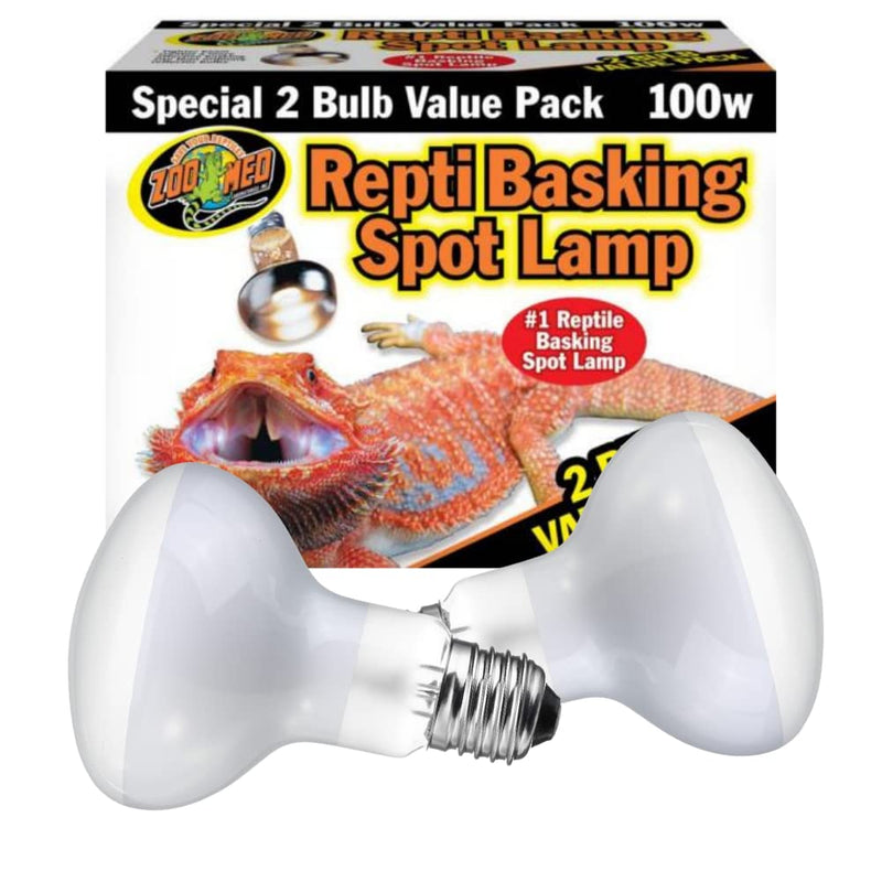 Zoomed Repti Basking Spot Bulb [Value 2 Pack 100 WATT] - Includes Attached DBDPet Pro-Tip Guide - PawsPlanet Australia