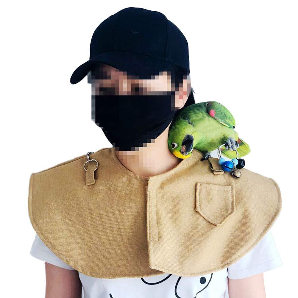 [Australia] - Parrot Anti-Scratch Shoulder Protector Hang Bird Anklet&Toys, Multi-Functional Pet Shoulder Pad Diaper Shawl for Small Medium Parakeets Cockatiels, Sun Conures, Macaws Love Birds, Finches Lovebird Yellow 