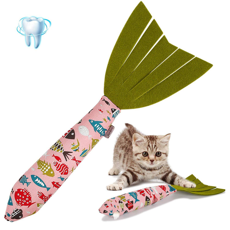 [Australia] - Vaburs Catnip Toys Cat Toy, Cat Chewing Toy Fish Shape Doll Catnip Chews Catnip Teeth GrindingToys Pets Pillow for Cats Pet Supplies New Pink 