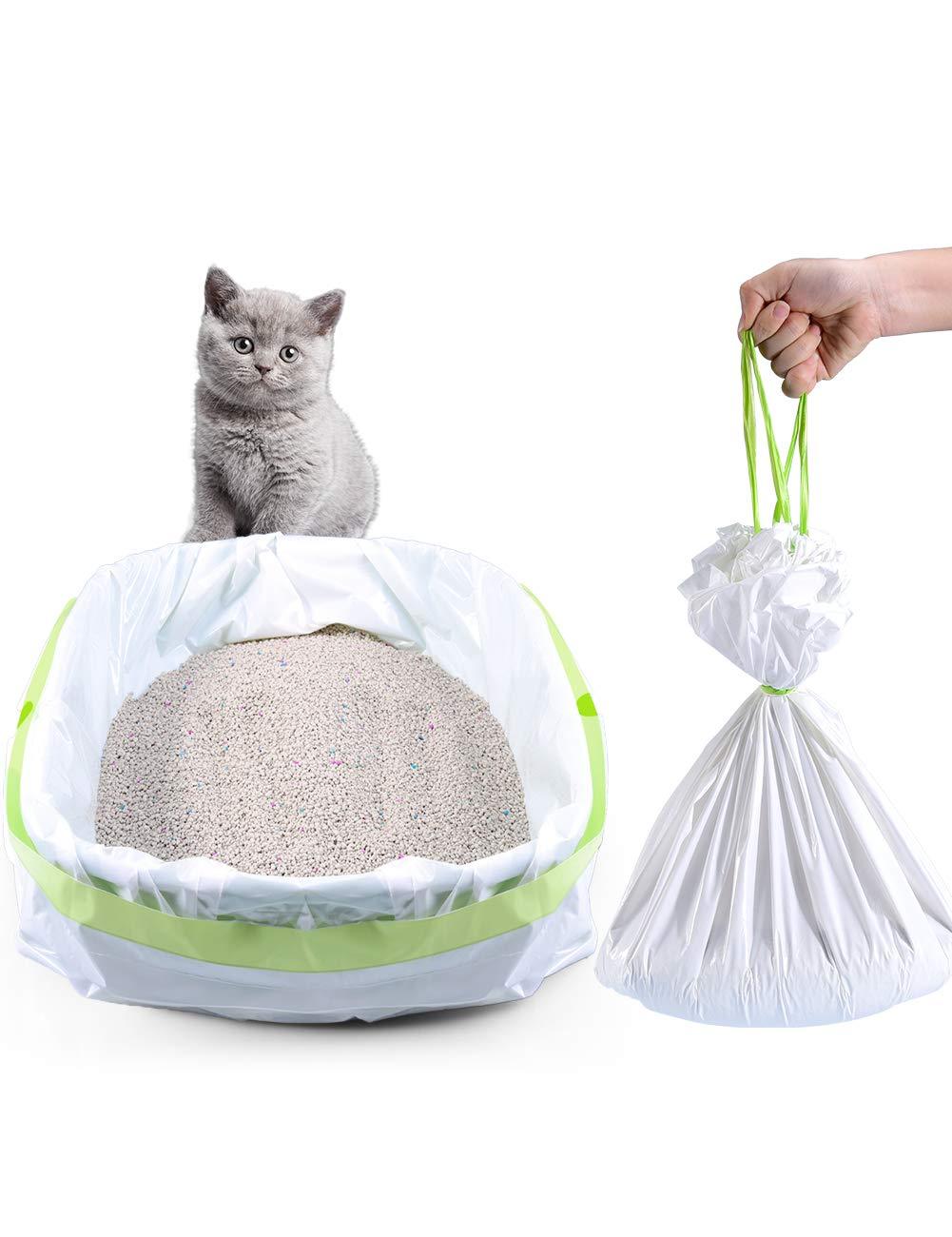 PETOCAT Litter Box Liners, Jumbo Cat Litter Pan Liners, Drawstring Litter Liner Bags for Litter Box, Easy Clean Up. Thick Large Kitty Litter Liner XL, Eco Friendly Pet Cat Supplies(36" x 19") 24 Liners - PawsPlanet Australia