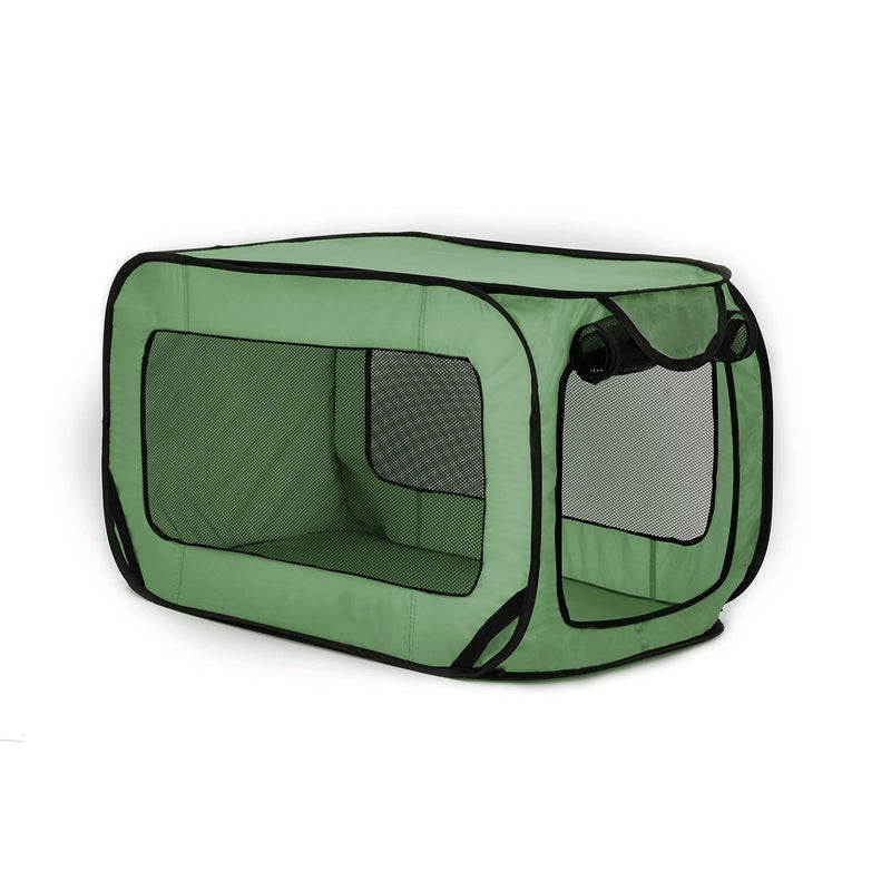 [Australia] - Love's cabin 36in Portable Large Dog Bed - Pop Up Dog Kennel, Indoor Outdoor Crate for Pets, Portable Car Seat Kennel, Cat Bed Collection, Green/Red 