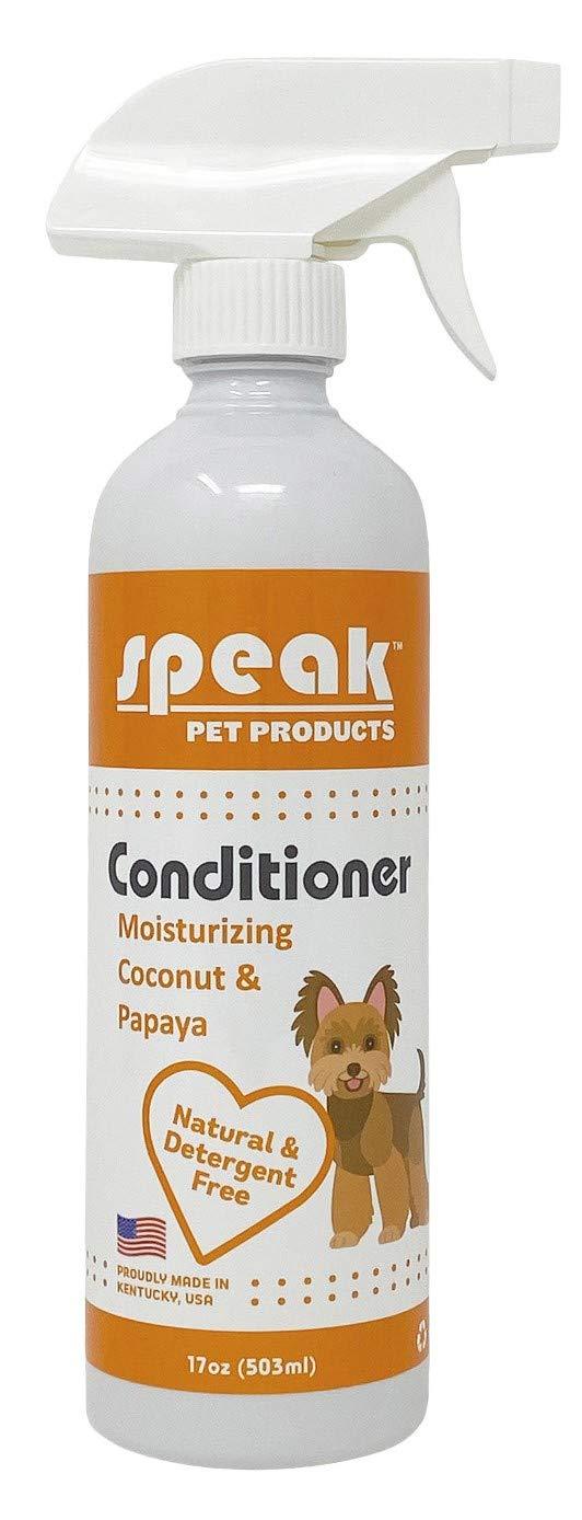 [Australia] - Speak Pet Products Natural Moisturizing Coconut Papaya Detangling Dog Conditioning Spray, 17 Ounces 