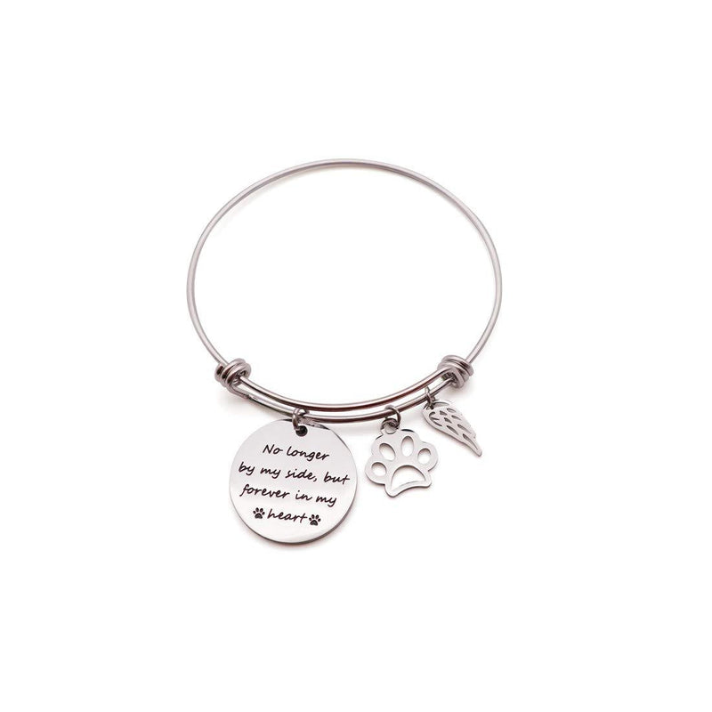 [Australia] - NIANXIN Pet Memorial Bracelet No Longer by My Side But Forever in My Heart with Angle Wing Loss of Pet Sympathy Gift for Pet Owner Pet bracelet 
