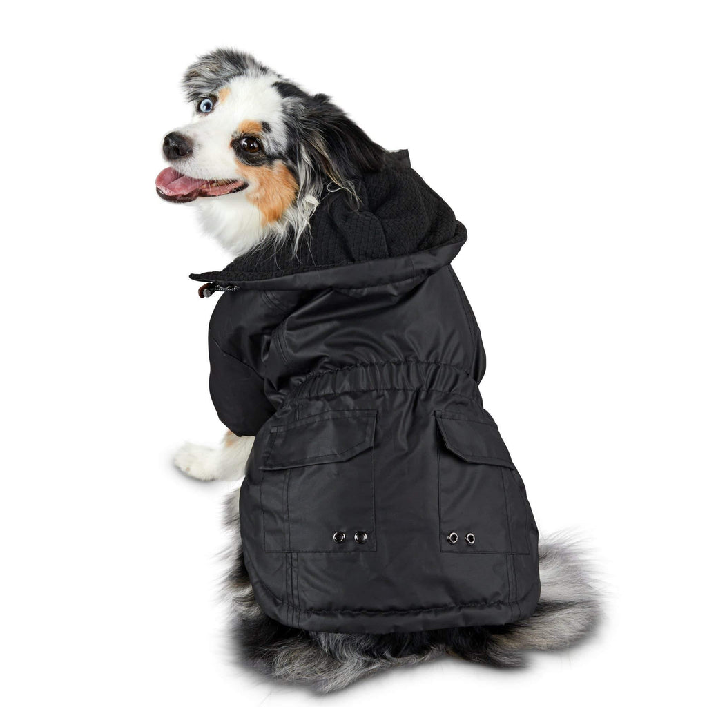 Reddy Twill Dog Parka Large Black - PawsPlanet Australia