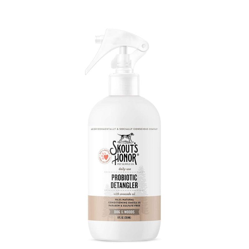 SKOUT'S HONOR: Probiotic Detangler - 8 fl. oz. - Hydrates and Deodorizes Fur, Supports PetÕs Natural Defenses, PH-Balanced and Sulfate Free with Avocado Oil Dog of the Woods (Sandalwood & Vanilla) - PawsPlanet Australia