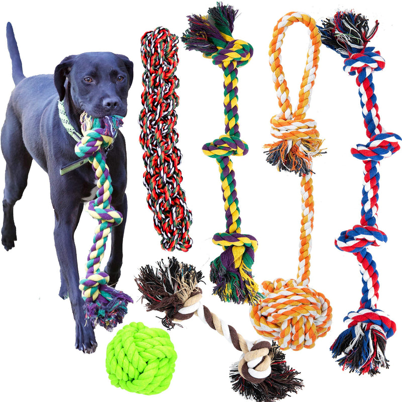 [Australia] - Youngever 6 Pack Dog Rope Toys, Puppy Chew Toys Dog Toys for Medium to Large Dogs 