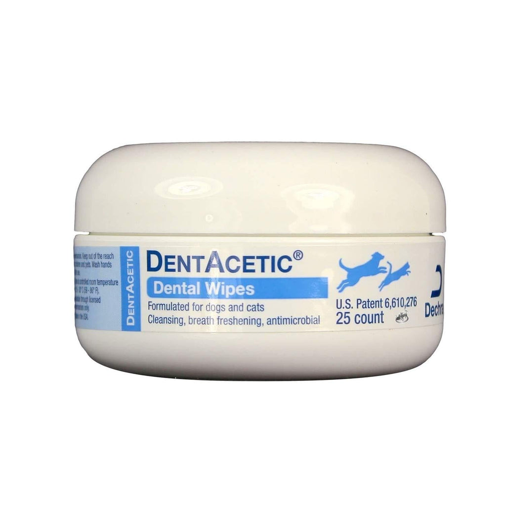 DechraTopical DentAcetic Dental Wipes For Dogs & Cats (25ct) - Cleansing, Breath Freshening - PawsPlanet Australia