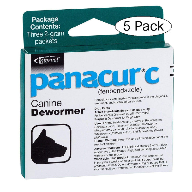 Panacur C Canine Dewormer Dogs 2 Gram Each Packet Treats 20 lbs (3 Packets) (Fivе Расk) - PawsPlanet Australia