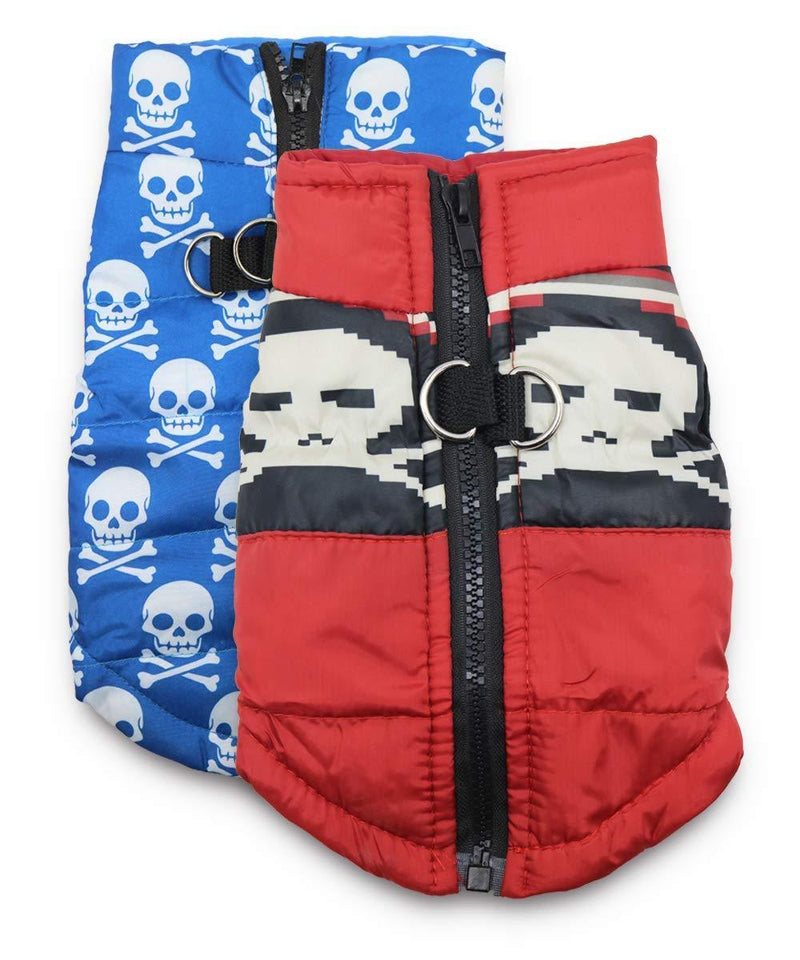 [Australia] - DroolingDog Dog Jackets Skull Dog Coat for Small Dogs, Pack of 2 X-Small (Under 3.3lb) 