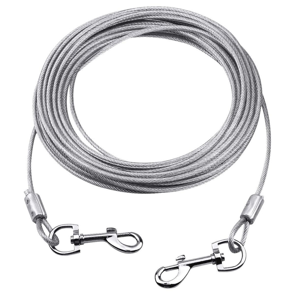NATUCE 33ft (10M) Dog Tie Out Cable, Tie-Out Cable for Dogs up to 176lbs, Suitable for all Breeds (White) (White, 33ft) White - PawsPlanet Australia