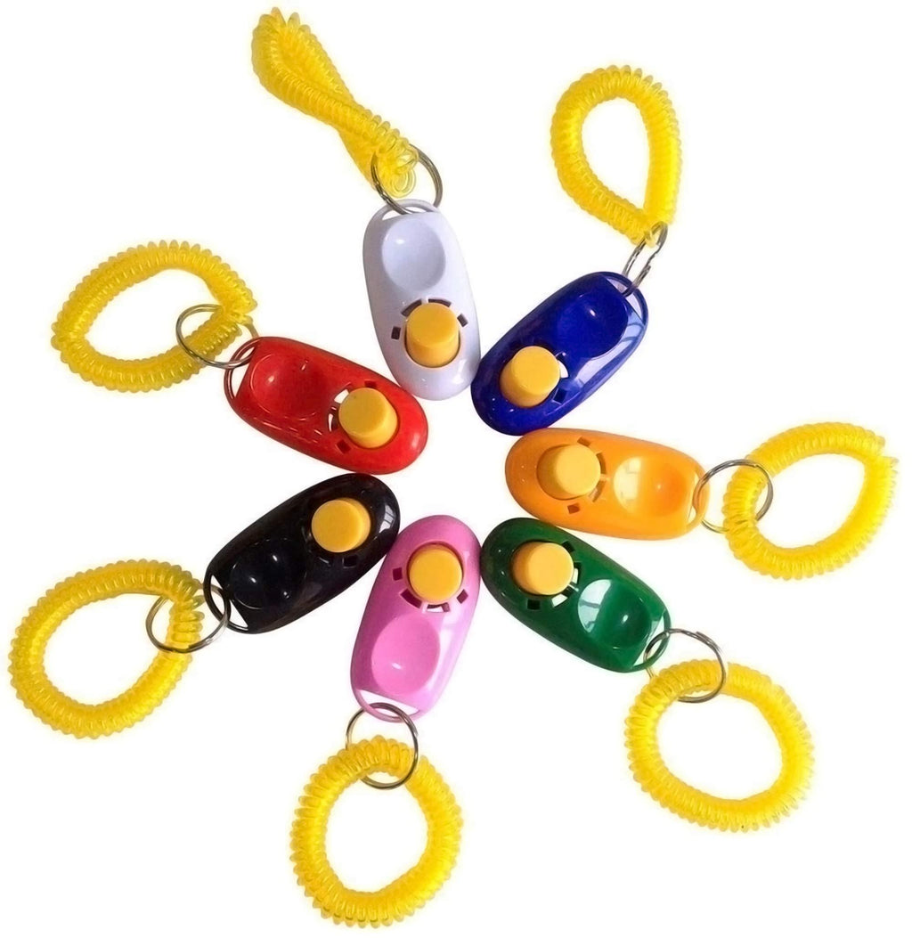 [Australia] - URBEST 4-10 Pack 2 in 1 Pet Training Clickers,Whistle and Clicker Pet Training Tools with Wrist Strap,Train Dog, Cat, Pets 7 PCS Multi-colors 