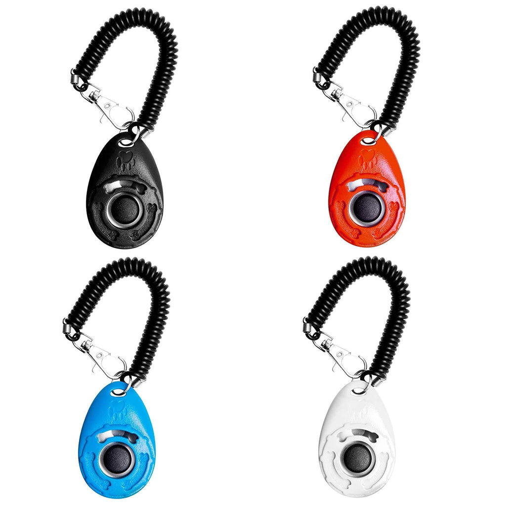 [Australia] - URBEST 4-10 Pack 2 in 1 Pet Training Clickers,Whistle and Clicker Pet Training Tools with Wrist Strap,Train Dog, Cat, Pets 4 PCS Multi-colors 