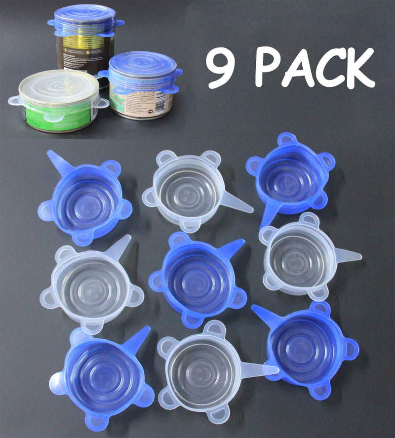 [Australia] - Comtim Pet Food Can Lids, Silicone Stretch Can Lids Covers for Dog Cat Food, Reusable Expandable Universal Size Fit Most Cans and Jars, 9 Pack 