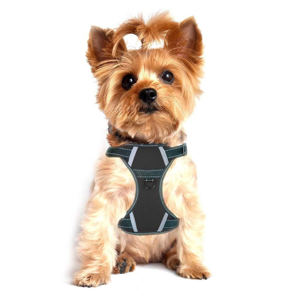 LMOBXEVL Service Dog Harness,No-Pull Dog Harness with Handle Adjustable Reflective Pet Dog in Training Vest Harness,Easy Control for Small Medium Large Breed Outdoor Walking Hiking XS:Neck 8.7-14.2"||Chest 14.2-19.7" Black - PawsPlanet Australia