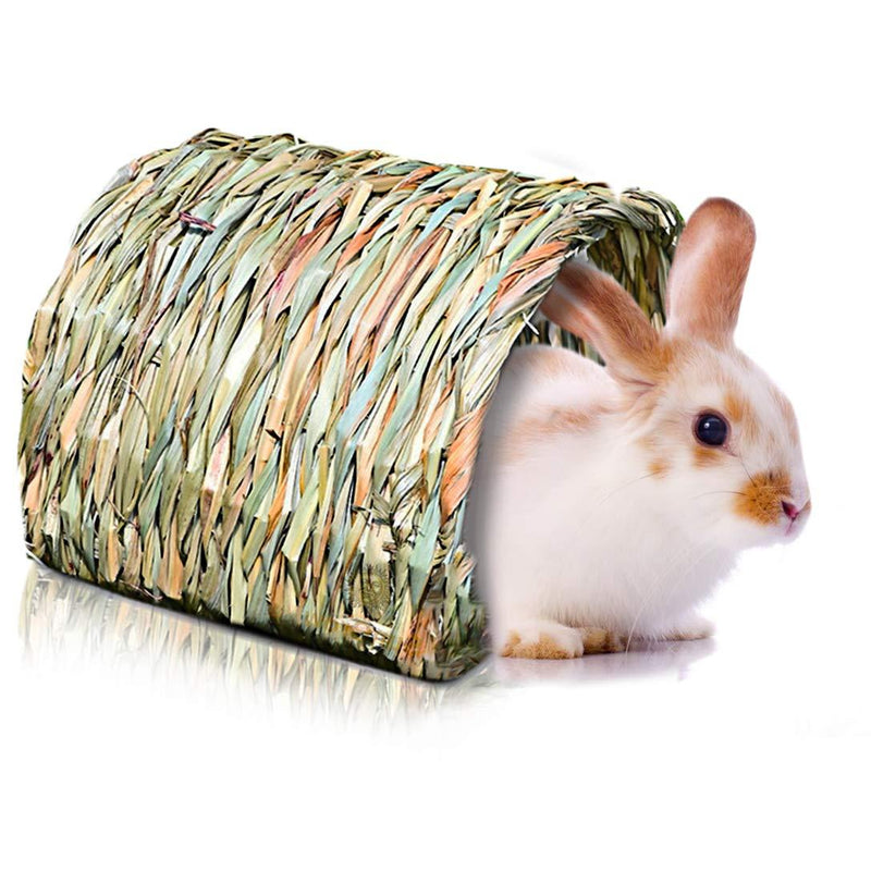 [Australia] - SunGrow Woven Timothy Grass Tunnel, Secret Base for Ninja Training, She-Shed or He-Shed for Me Time, Ideal for Hamsters, Guinea Pigs, Ferrets, Dwarf Rabbits, Rats, and Other Pocket Pets 