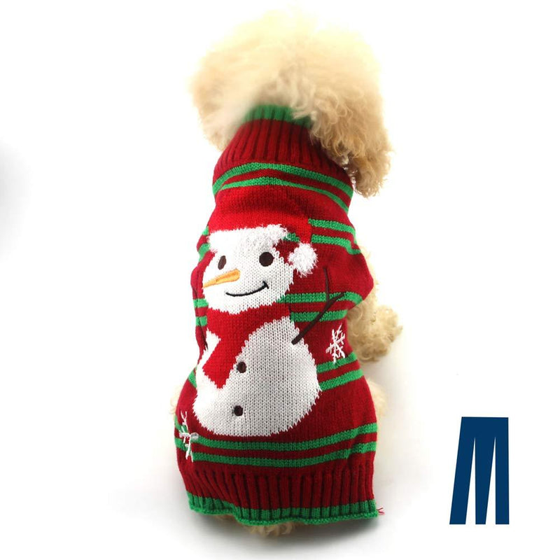 [Australia] - Mikayoo Dog Christmas Sweater, Pet Xmas Sweater, Cat Holiday Sweater, Bowknot Design Cold Weather Coat, Holiday Festive Sweater for Small Dogs or Cats M Snowman 