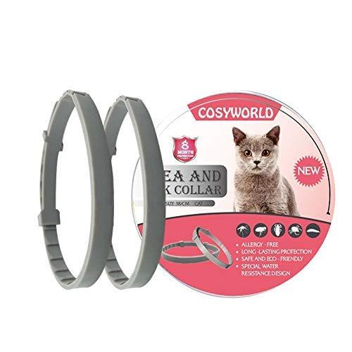 [Australia] - COSYWORLD 2 Pack Flea and Tick Collar for Cats - 100% Natural Essential Oil Flea & Tick Prevention - Adjustable, Safe & Waterproof Flea Control Collar 