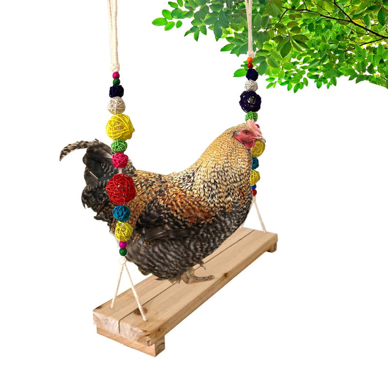 Vehomy Chicken Swing Chicken Perch Chicken Wood Stand Handmade Chicken Coop Toy for Hens Chicken Coop Accessories Chicken Ladder for Poultry Run Large Bird Parrot Hen Macaw Rooster Chick Toy - PawsPlanet Australia