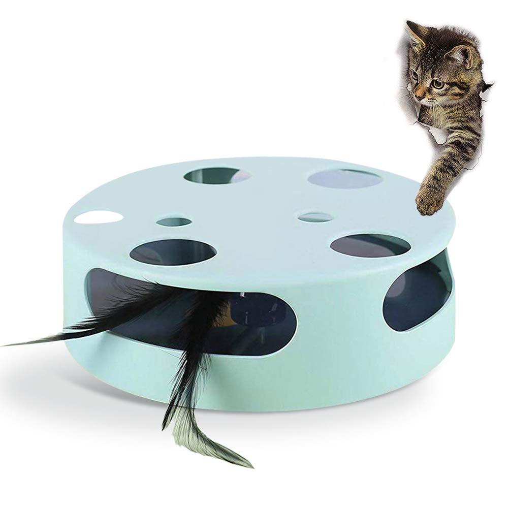 [Australia] - Mylopet Interactive Cat Toy, Automatic Kitten Toy, Smart Random Rotating Feather Pet Toy, Develops Natural Prey Instincts, Novelty Cats Toy 