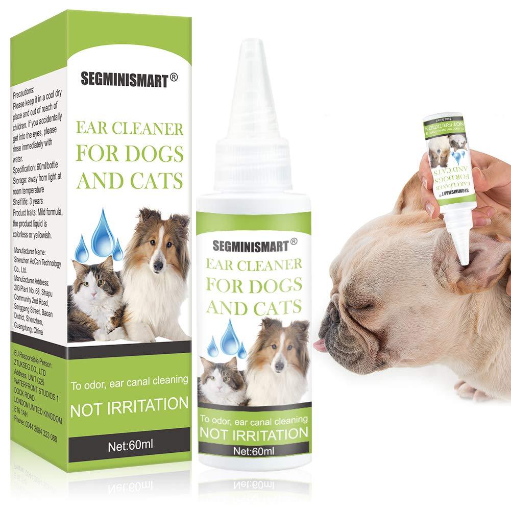 SEGMINISMART Dog Ear Cleaner, Ear Cleaner for Dogs and Cats, Pet Ear Cleaner for Removing Wax and Debris, Reduces Odor and Maintains Ear Cleanliness, Honeysuckle and Aloe Vera - PawsPlanet Australia