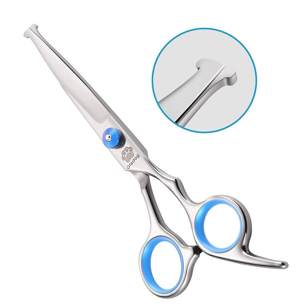 GLADOG Professional Dog Grooming Scissor with Safety Round Tips, Stainless Steel Pet Grooming Scissors, Sharp and Durable Pet Grooming Shears/Pet Combs for Dogs and Cats Blue - PawsPlanet Australia