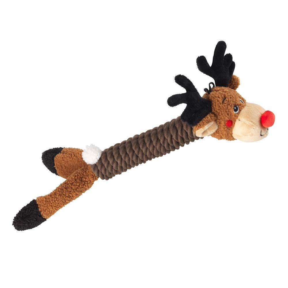 House of Paws Reindeer Rope Thrower Christmas Dog Toy 200 g - PawsPlanet Australia