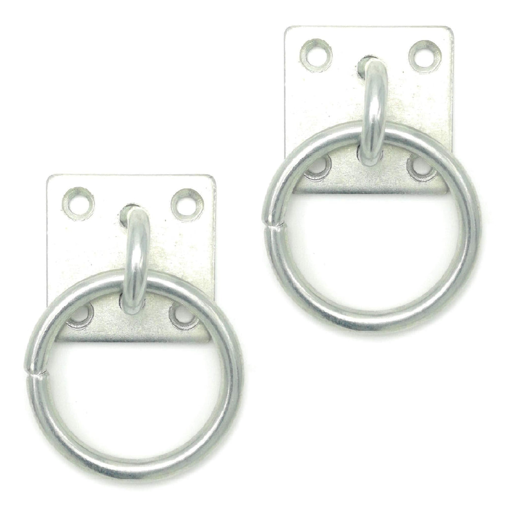 [Australia] - Will's Family Store 2 inch Wall Mount Horse Tie Ring with Square Plate Zinc Plated 2 pieces 