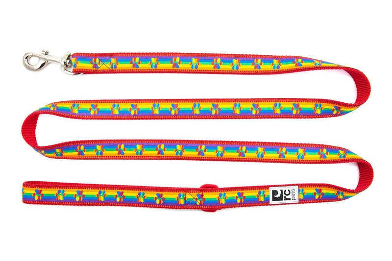 RC Pets 1" x 6' Dog Leash, Rainbow Paws - PawsPlanet Australia