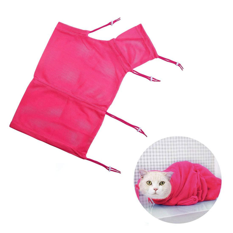 [Australia] - DreamCat Cat Grooming Bag Cat Washing Bag Cat Restraint Bag with Adjustable Cord,Anti-bite and Anti-Scratch for Cat Bathing Examining Nail Trimming 