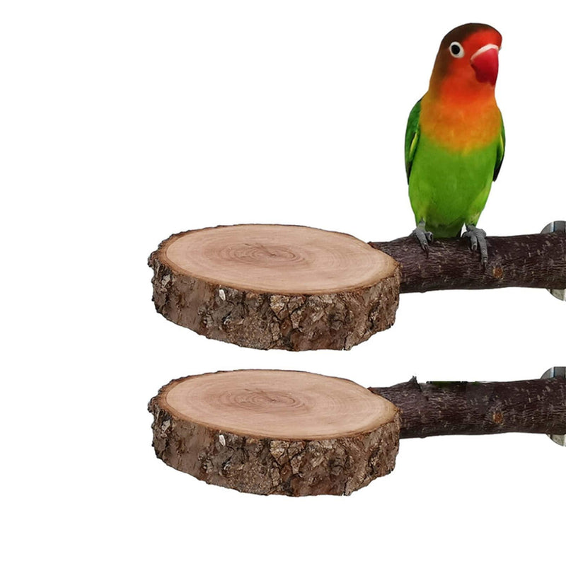Tfwadmx Bird Perch Stand, Wood Parrot Platform for Cage Natural Wooden Playground Cage Accessories for Small Parakeets Parrot Budgies Cockatiels Conure Lovebirds, 2 Pcs. - PawsPlanet Australia