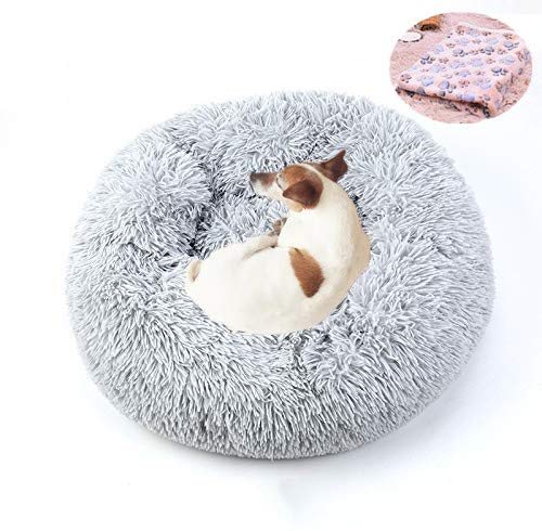 [Australia] - Aqueous Dogs Bed Calming Bed for Dogs Machine Washable, Waterproof Bottom Ultra Soft Washable Dog and Cat Cushion Bed Warming Cuddler Bed for Cats or Dogs Medium grey 