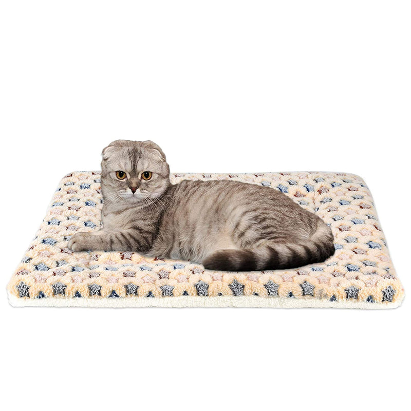 FJWYSANGU Pet Blanket Premium Fluffy Flannel Cushion Soft and Warm Mat for Dogs Cats Stars Pattern Large Star/Yellow - PawsPlanet Australia