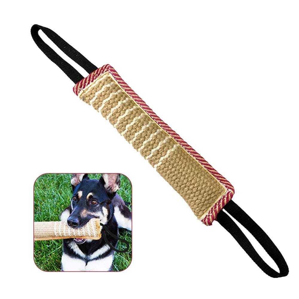 Dog Tug Toy, Dog Bite Jute Pillow Pull Toy with 2 Strong Handles, Perfect for Tug of War, Puppy Training Interactive Play, Durable Bite Training Toys for Medium to Large Dogs (Black) Black - PawsPlanet Australia