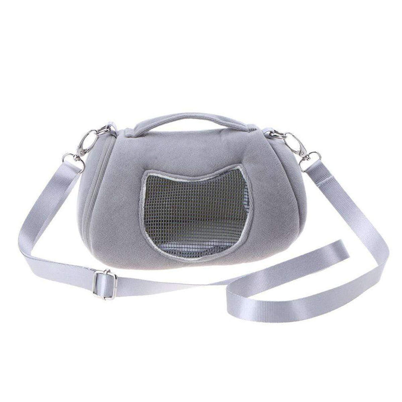 Breathable Small Pet Carrier Bag,Portable Travel Handbag with Adjustable Single Shoulder Strap for Hamster, Hedgehog, Sugar Glider, Chinchilla, Guinea Pig and Squirrel Grey - PawsPlanet Australia