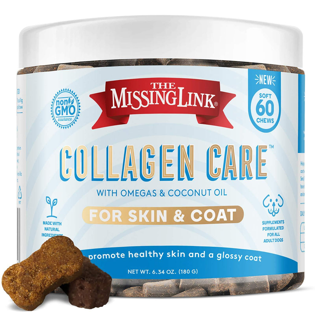Collagen Care Dog Soft Chews, Nutrional Treat for Canine Skin & Coat Health, 60 Count - PawsPlanet Australia