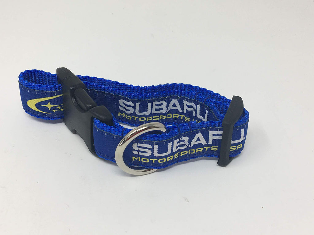 [Australia] - Subaru Motorsports Logo Pet Dog Cat Soft Web Walk Collar WRX Sti 3 Sizes Racing Outback Forester Ascent WRX Sti Impreza Crosstrek (Medium) Medium 