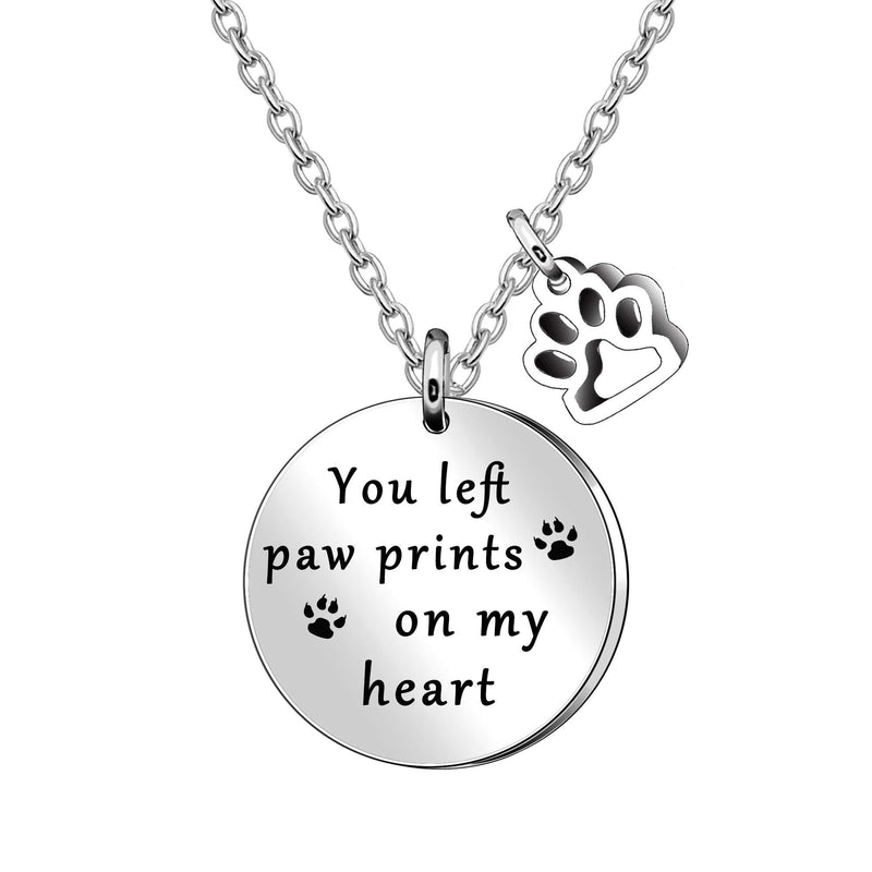 [Australia] - JQFEN Pet Memorial Gift You Left Paw Prints On My Heart Necklace for Pet Lover Remembrance Jewelry Loss of Dog Gift 