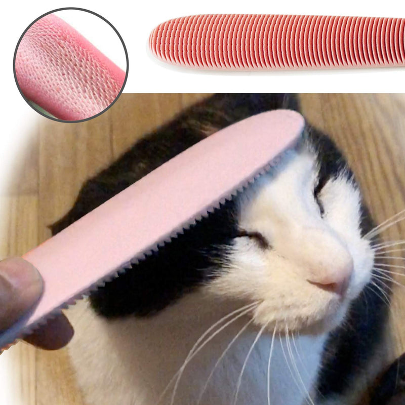 [Australia] - Blackhole Real Cat Tongue Textured Grooming Brush, Best Nurturing Brush for Kitten Dual-Ended Brush for Small and Large Area Pink 