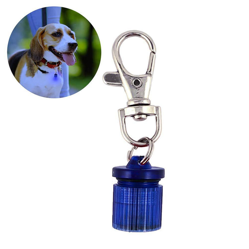 [Australia] - Flipo Group Pet Blinkers Clip-On LED Safety Light, Blinking LED Color Changing Pet Collar Safety Lights, Safety Lights for Dogs and Cats, Batteries Included Small Breed Blue/White LED 