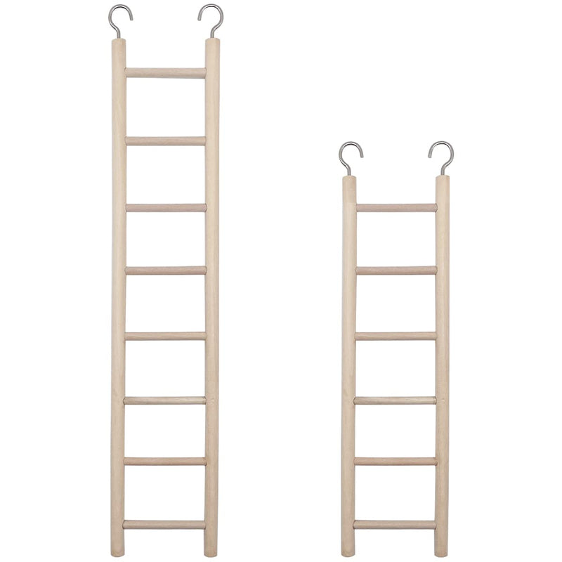 2pcs Birdie Basics Wooden Ladder for Bird Cage Climbing Ladder Toy for Parakeets Parrots Cockatoo 6 Step & 8 Step - PawsPlanet Australia