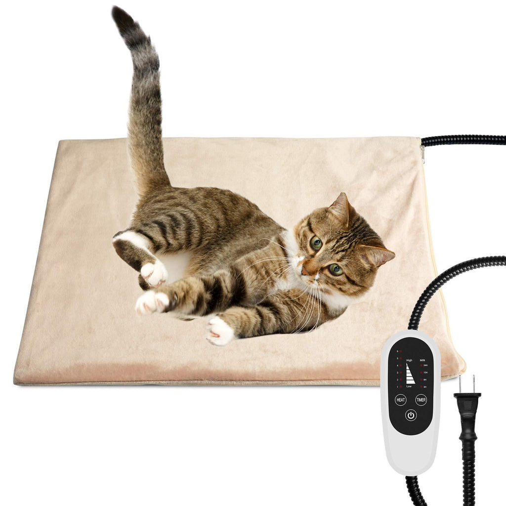 NICREW Pet Heating Pad with Auto Shut Off, Electric Pet Heated Bed Mat for Cats and Dogs, Temperature Adjustable, MET Safety Listed M: 17.7 x 15.7 in - PawsPlanet Australia