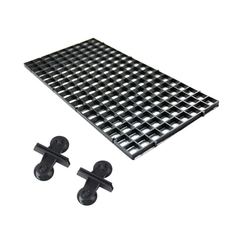 POPETPOP 4 Pcs Aquarium Divider Tray - Grid Isolate Board Divider Fish Tank Filter Bottom Isolation Grid Egg Crate with 8 Pcs Sucker Clip - Black - PawsPlanet Australia